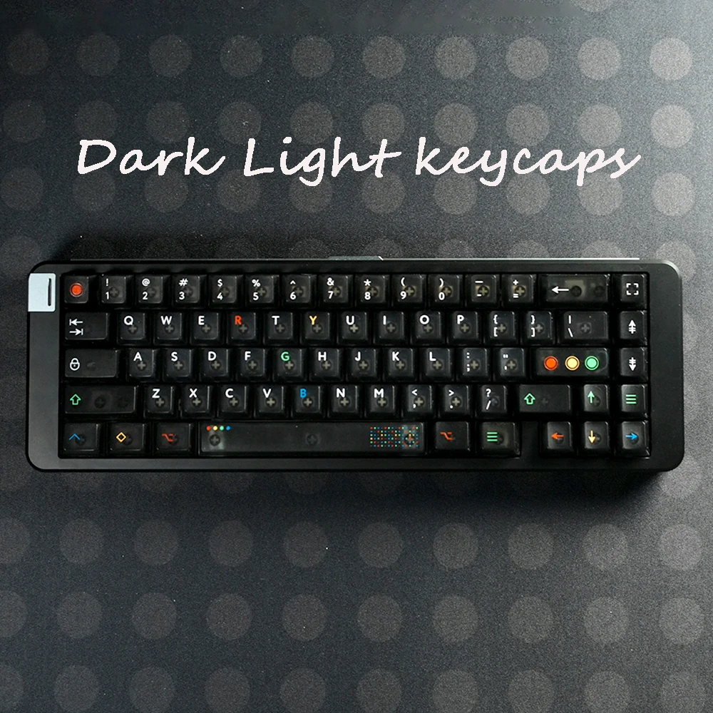 

Aifei Dark Lights Keycaps 122 keys Cherry Profile Black Transparent Keycaps UV pad print PC Keycaps For MX Mechanical Keyboard