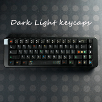Aifei Dark Lights Keycaps 122 keys Cherry Profile Black Transparent Keycaps UV pad print PC Keycaps For MX Mechanical Keyboard