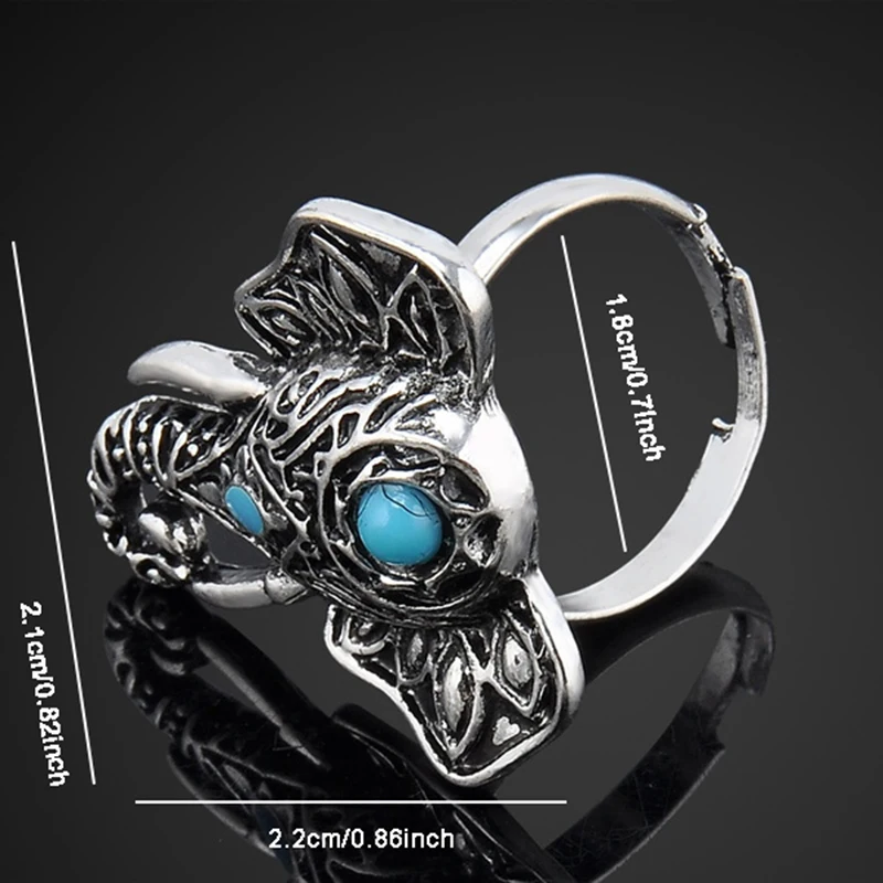 Europe and The United States Hip-hop Imitation Issue Molding Elephant Geometric Ring Vintage Bohemian Ethnic Wind Finger Ring