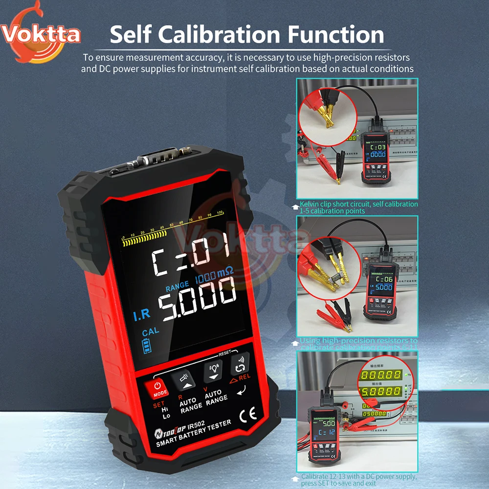 Testeur de batterie interne à 4 fils, affichage LED, test de batterie au lithium, test Kelvin, testeur de batterie de voiture, outils de diagnostic automatique
