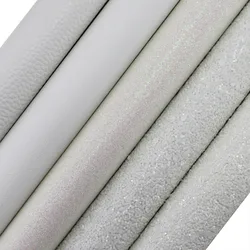 30cmx134cm Plain Solid White Glitter Fabric and Lichee Textured Faux Synthetic Leather For DIY shoes HD003m