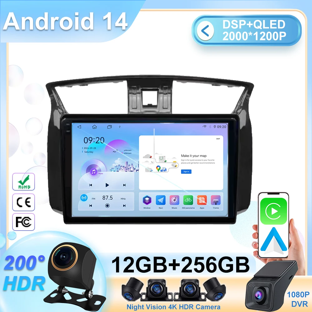 

Car DVD For Nissan Sylphy Sentra B17 2012 -2017 Auto Radio Multimidia Carplay Player Car GPS Navigation Android NO 2DIN DVD