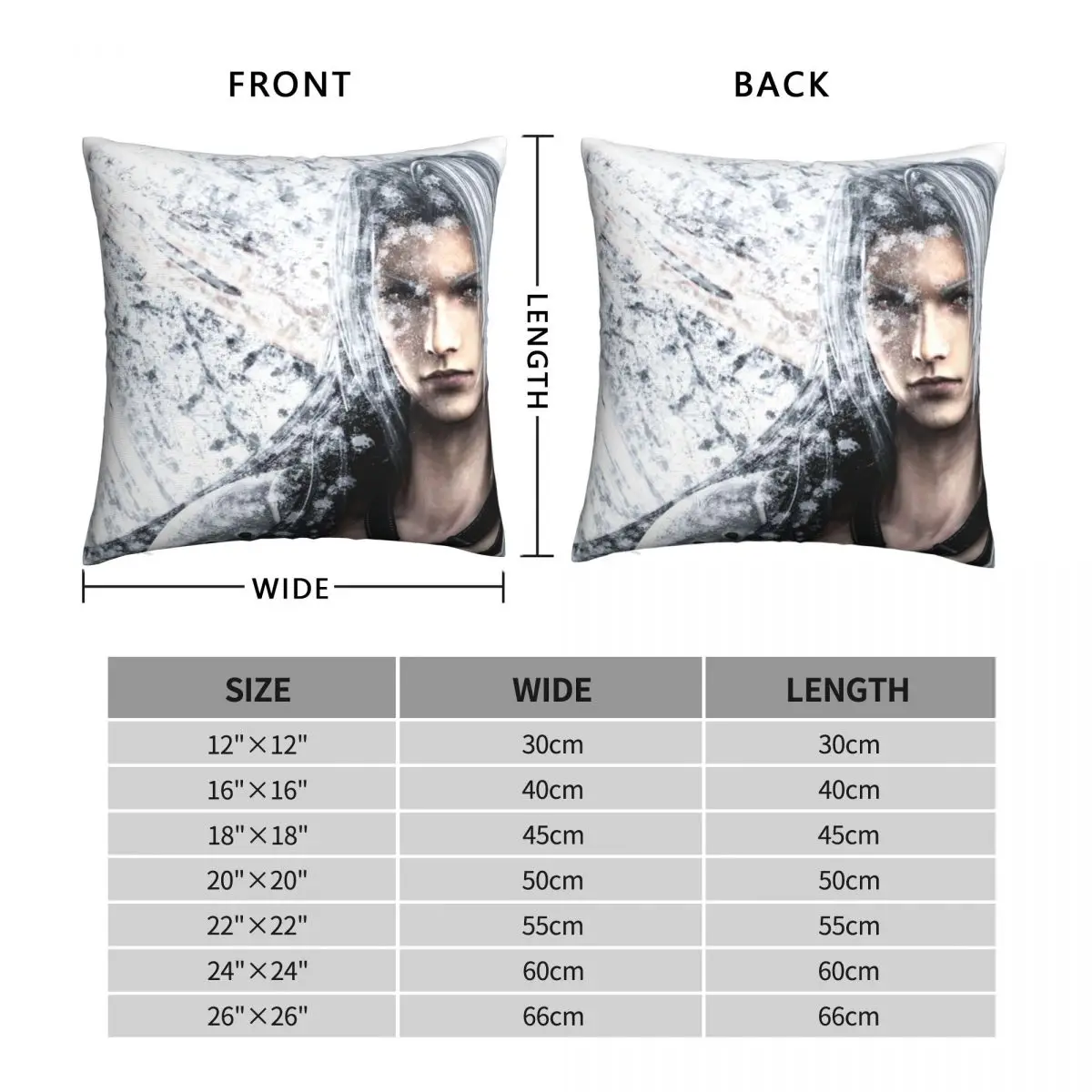 Final Fantasy Sephiroth Pillowcase Polyester Linen Velvet Pattern Zip Decor Pillow Case Home Cushion Case