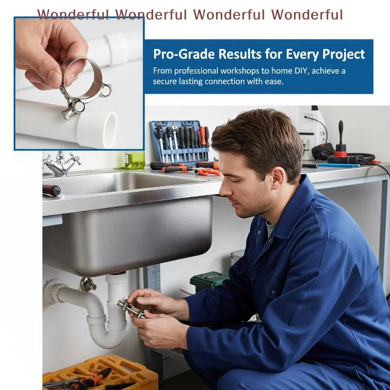 304 Stainless Steel Rust Resistant Hose Clamps Adjustable Wide Range for Kitchen Sink Plumbing Repair & Maintenance