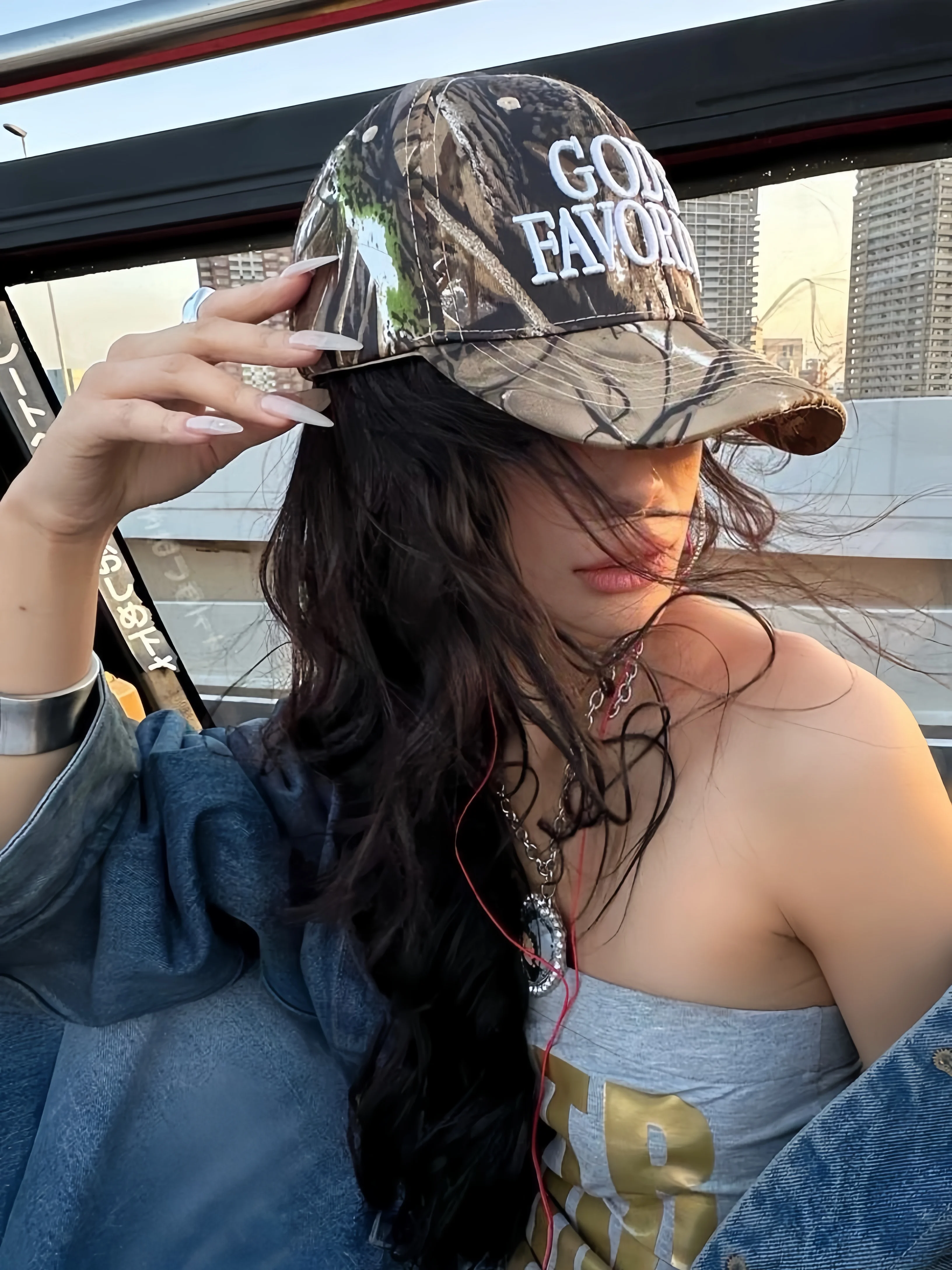 Camouflage Baseball Cap Three-Dimensional Embroidered Printed Peaked Cap Female Street Fashion