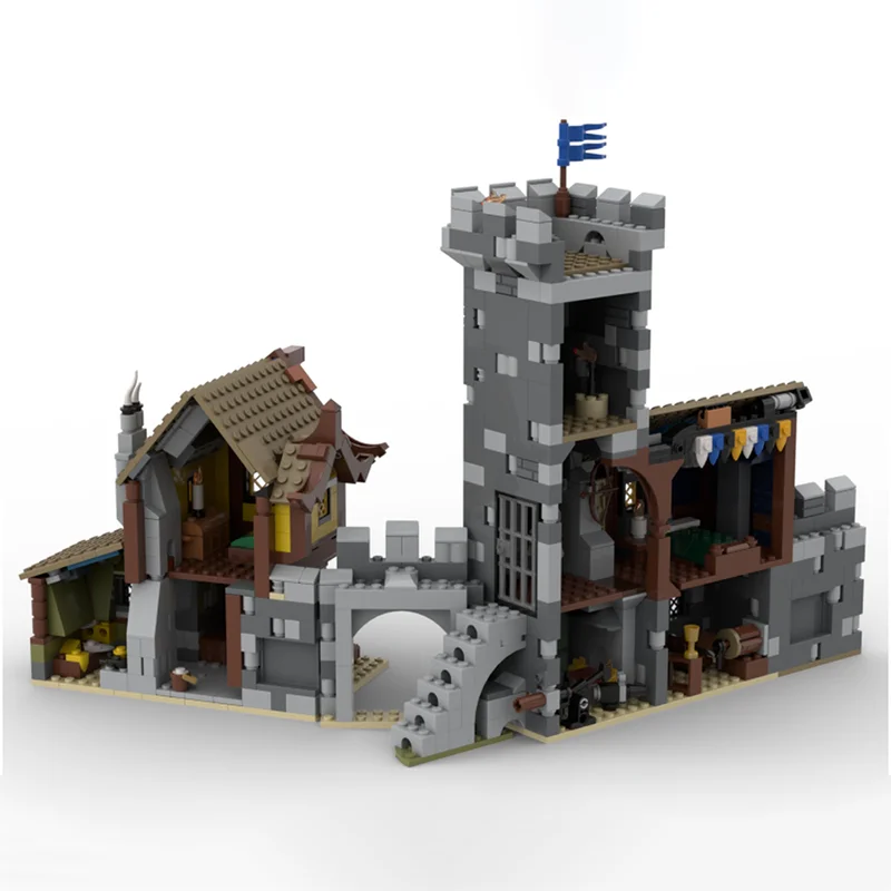 1234 stks MOC 31120 Middeleeuwse Stad Vierkant Modulaire Architectuur Onderwijs Model Bouwstenen Verjaardagscadeau