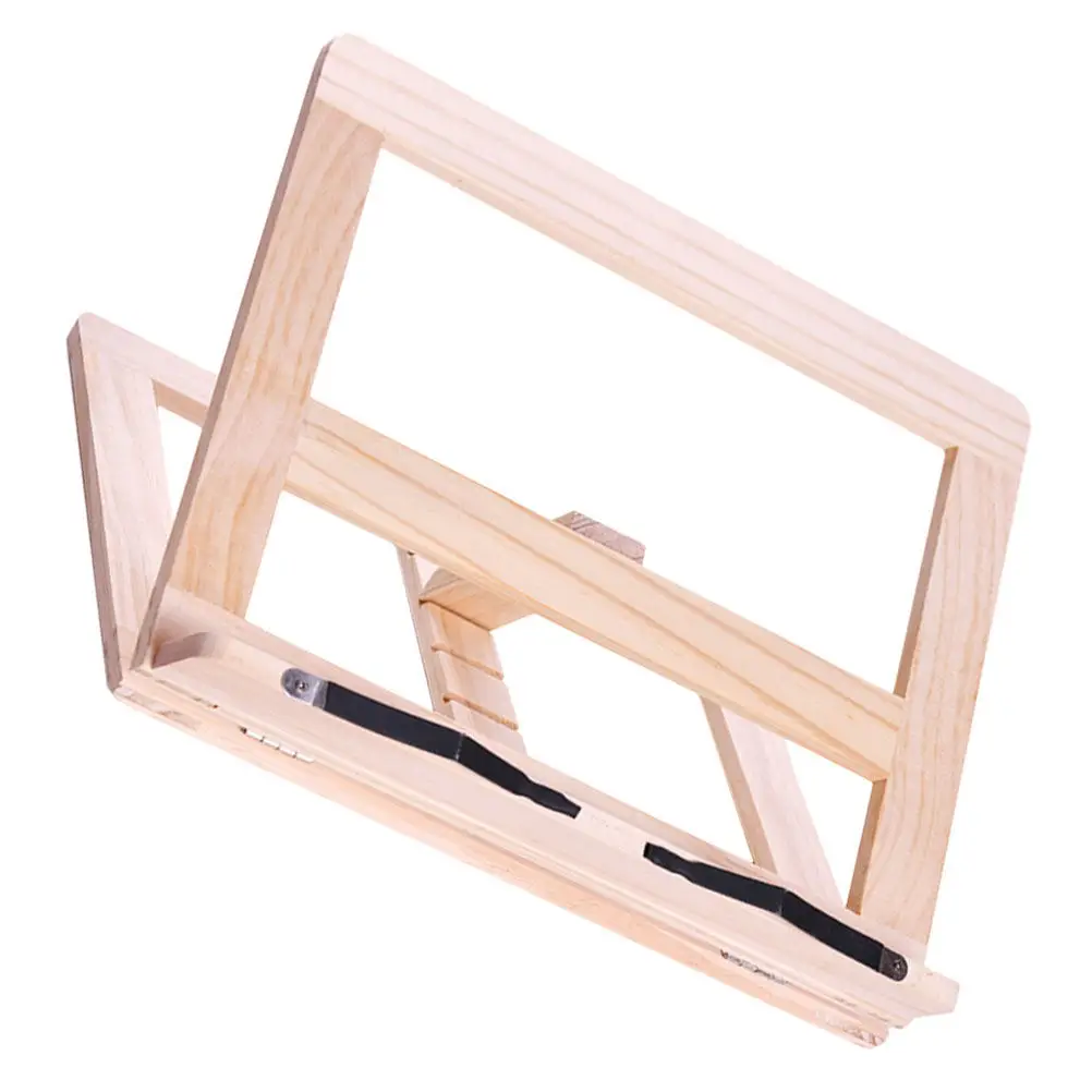 

Sturdy Wood Book Stand Adjustable Angle Reading Rack for Textbooks Piano Scores Music Sheets Hands-Free Desktop Learning Support