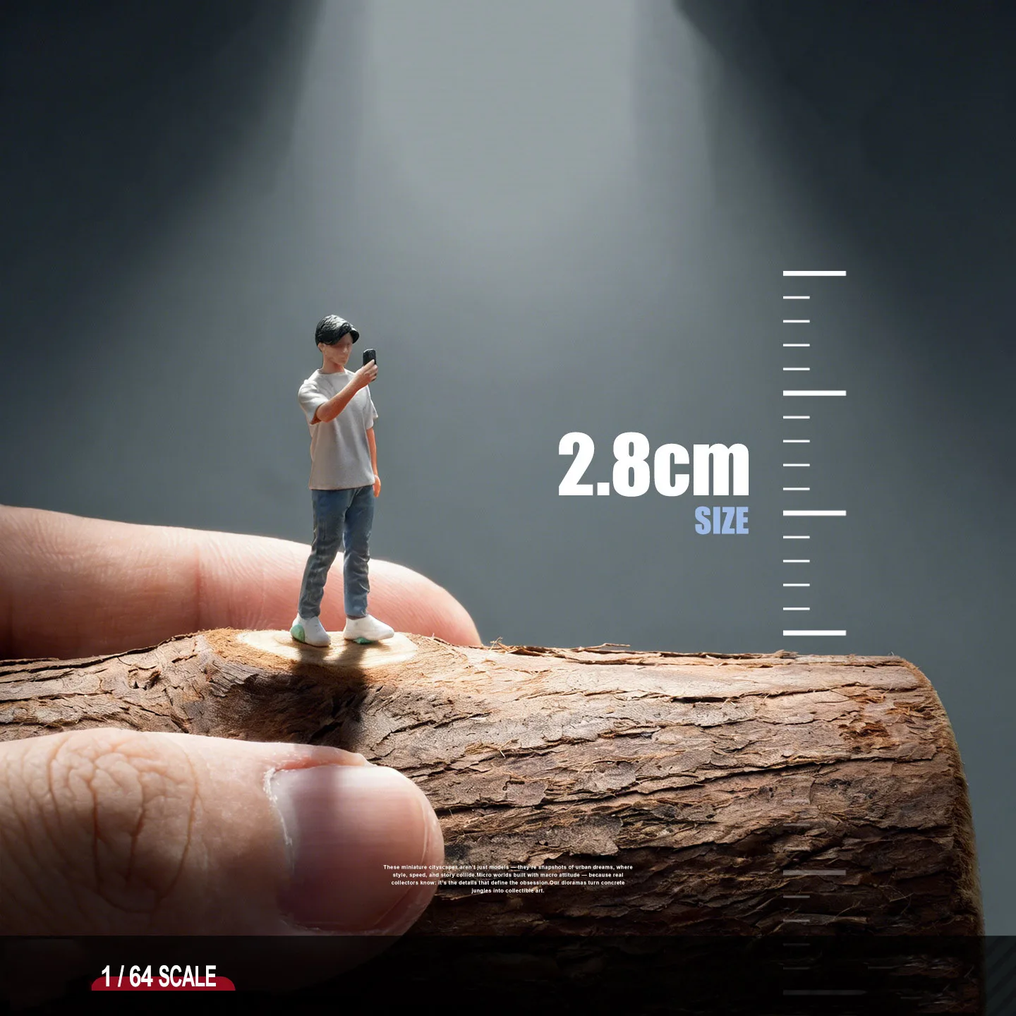 Mini-Maßstab 1:64 Farbe Menschen Fotograf Figur Modellbausatz Gemalte Charaktere Landschaftslayout Diorama-Materialien – Detail 10