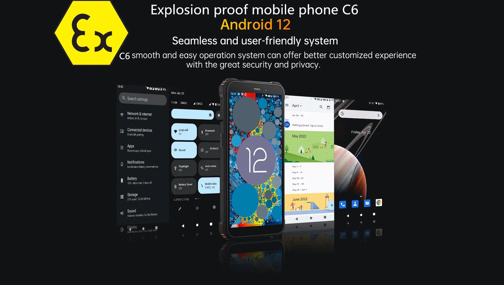 Explosion proof C6 phone Rugged Smartphone 5.93\