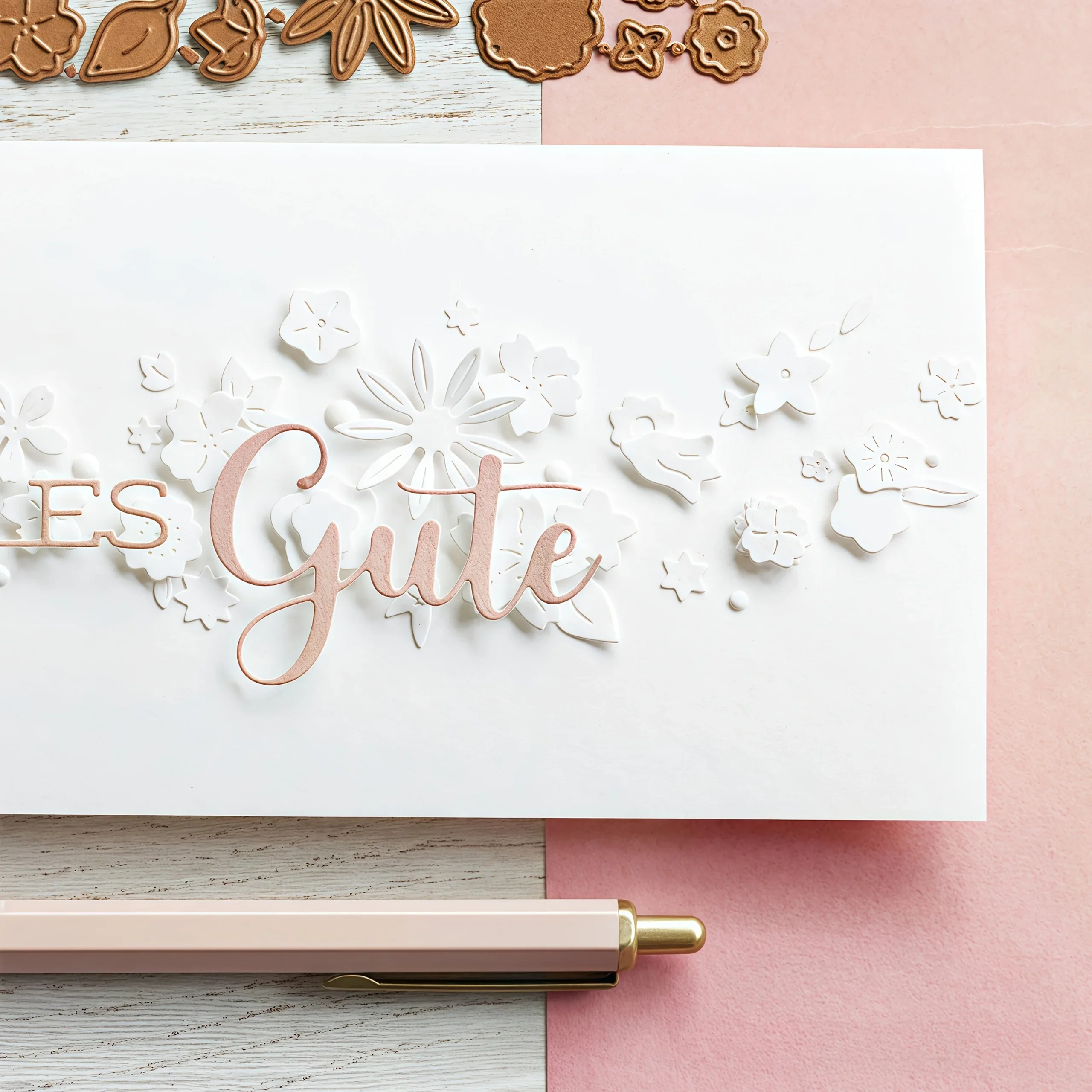 قوالب قطع معدنية بخلفية زهرية وصلت حديثًا مناسبة لتزيين إكليل القصاصات بنفسك