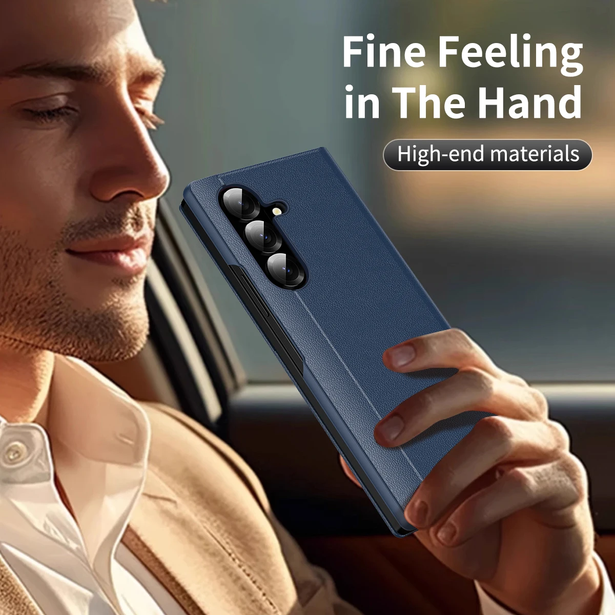 Smart View Window Flip Leather Case For Galaxy Z Fold 8 Ultra Built‑in Card Slot Kickstand Shockproof Wallet Phone Protect Cover