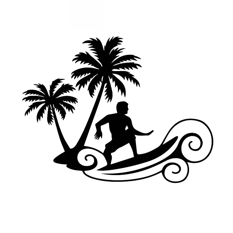 

Car Stickers Brave Surfing Adventure PVC Car Decoration Accessories Decals Creative Waterproof Sunscreen Black/white,17cm*13cm