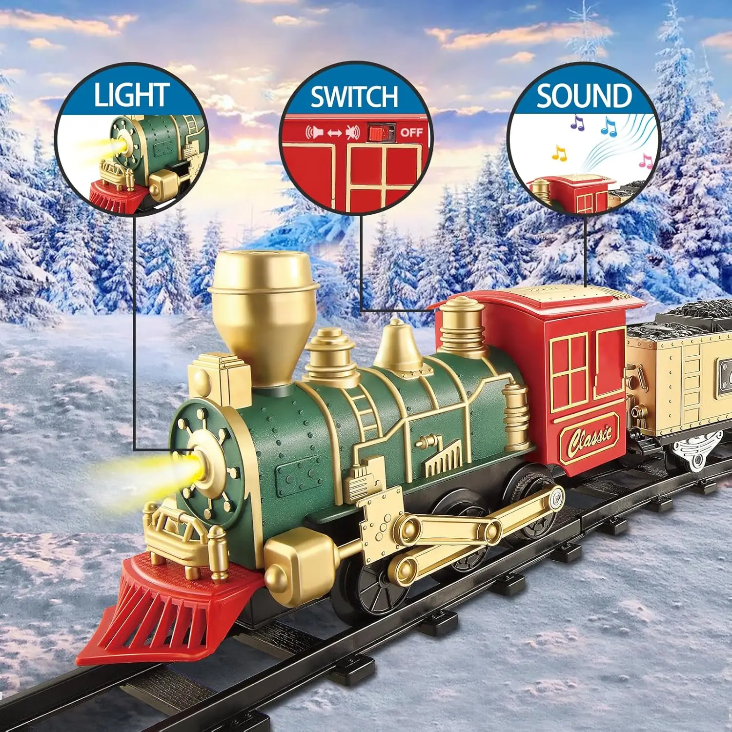 Electric Train Toy Set Simulational Music Light Railway Train Model Collection Kit Home Decoration Educational Toys For Boy Girl