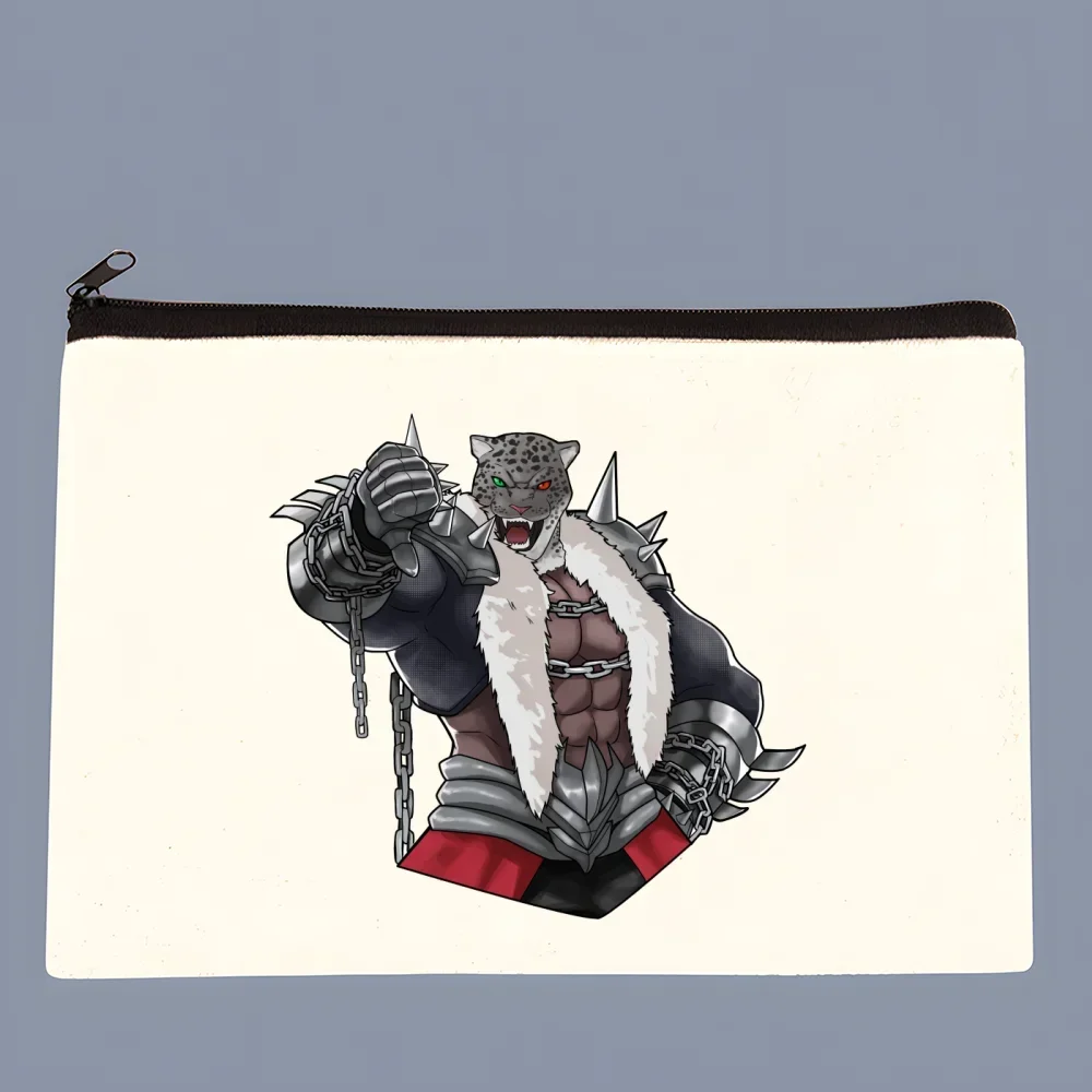 king tekken Canvas coin purse custompattern logo storage pouch canvas bag new coin bag key coin purse
