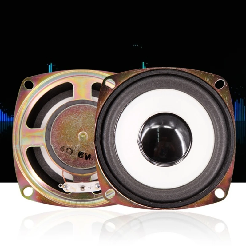 R91A 3 Inci Speaker 5W 4Ω Kerucut Putih Tepi Melepuh Speaker Tanduk Frekuensi Penuh Woofer Loudspeaker Tanduk Set