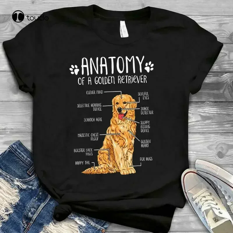 Golden Retriever Anatomy T-Shirt S-5Xl Birthday Gift Unisex Shirt Hot Custom Aldult Teen Unisex Digital Printing Xs-5Xl