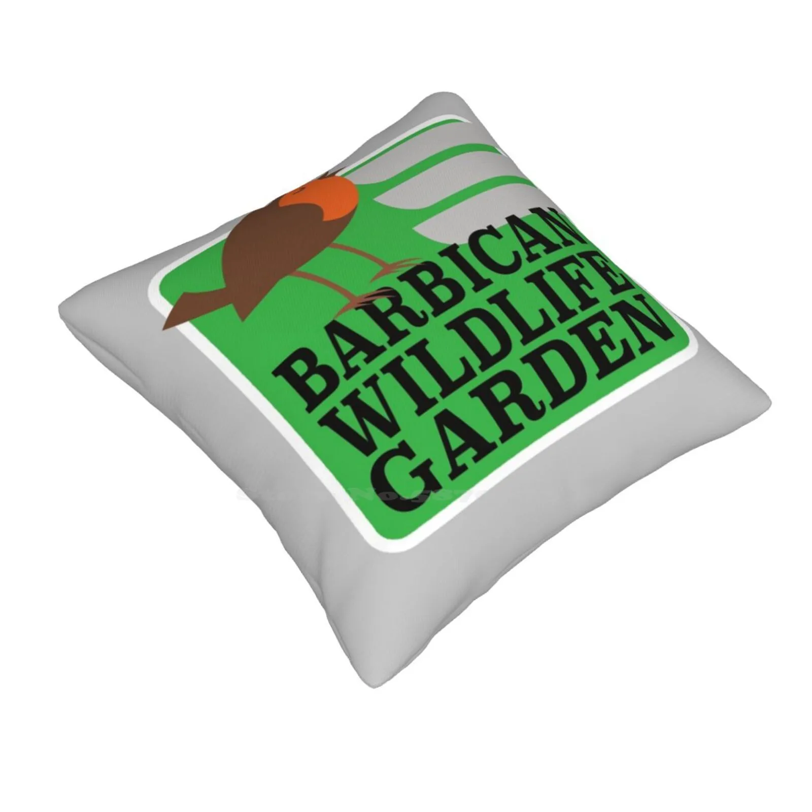 Zelma The Robin Funny Cute Decor Square Pillowcase Robin Zelma London City Nature Cheerful Bird Modern Barbican Wildlife Garden