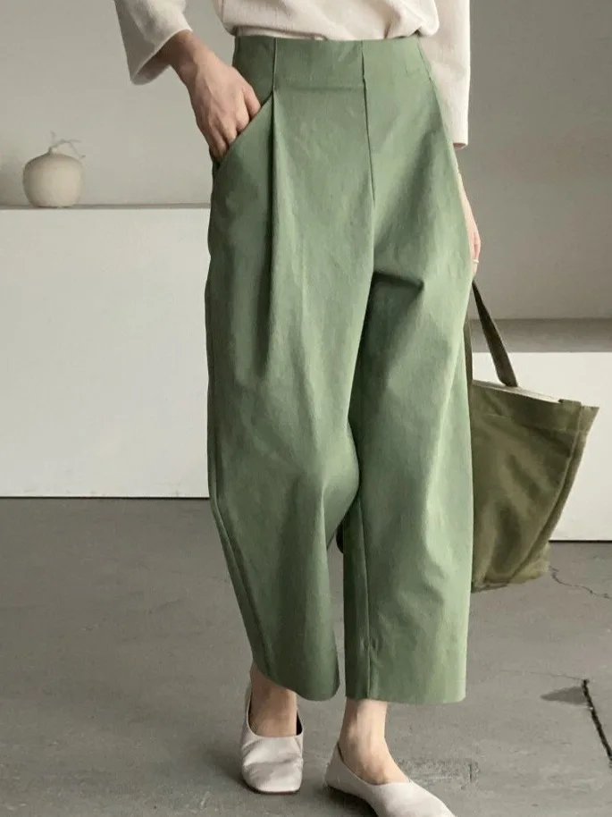 

Loose Casual Pants Women's Nine Points Spring Design Sensation Elegant Ageless Trendy Korean Style Natural Waist Other Material