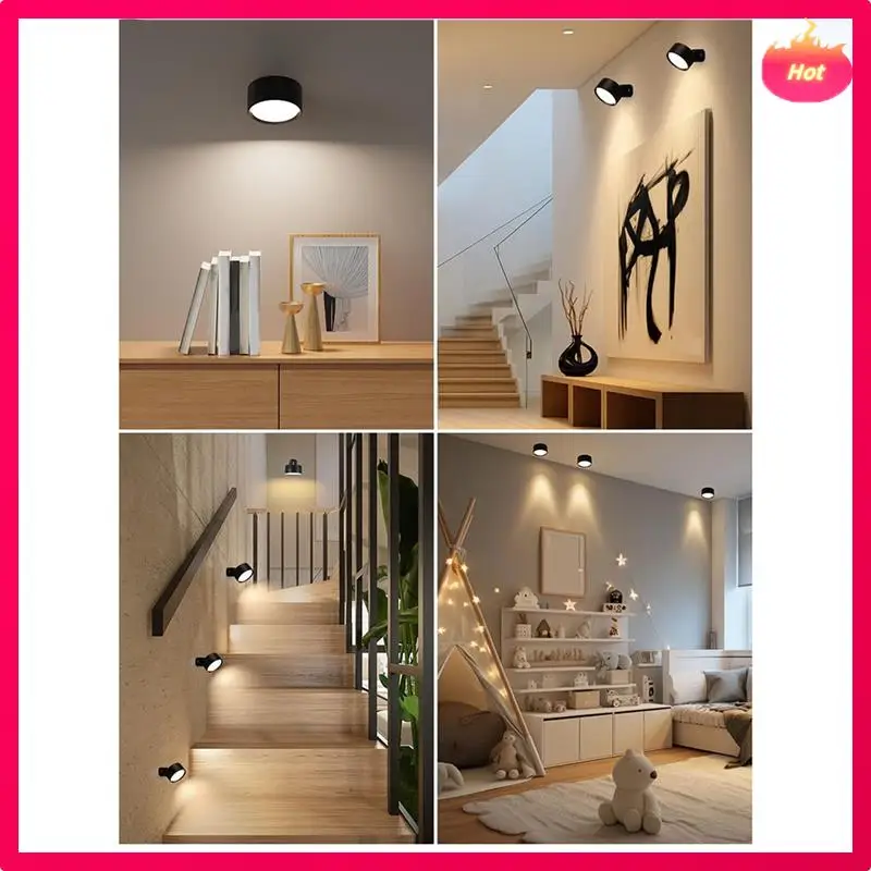 

ABYP LED Magnetic Wall Sconce Lights,Rechargeable Wall Mounted Lights With Remote,3 Lighting Colors 360° Rotation Wall Lamp