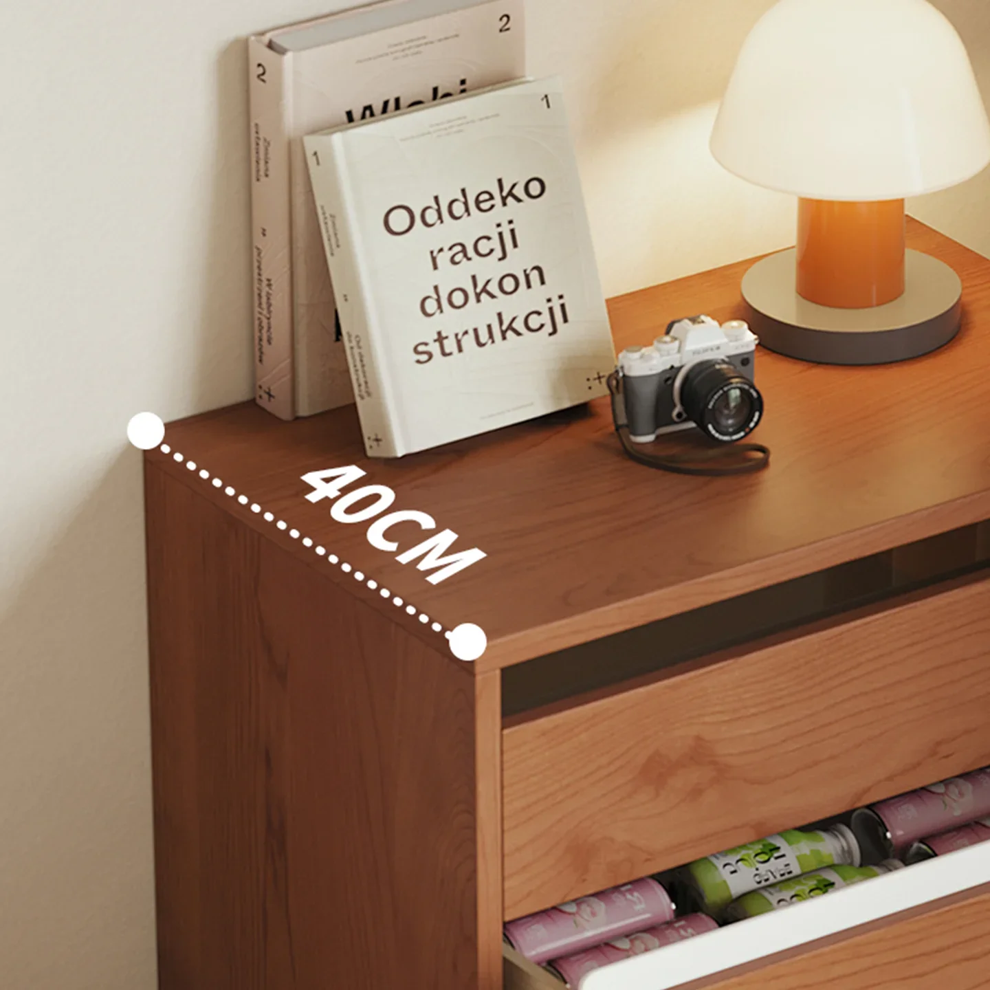 Solid wood antique style living room household sofa side cabinet storage locker drawer cabinet against the wall 5