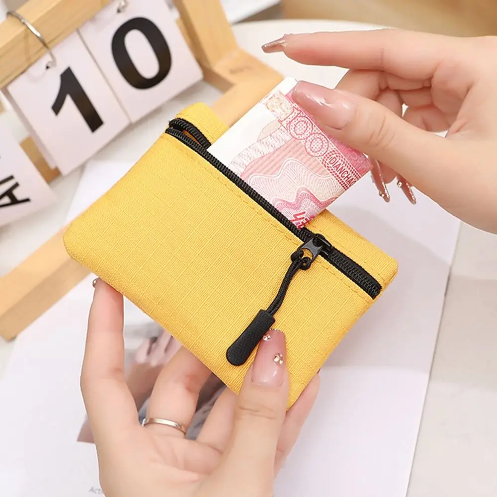 Ox Cloth Zipper Coin Purse Wallet Small Item Bag Women Solid Color Waterproof Card Storage Bag Casual Card Bag