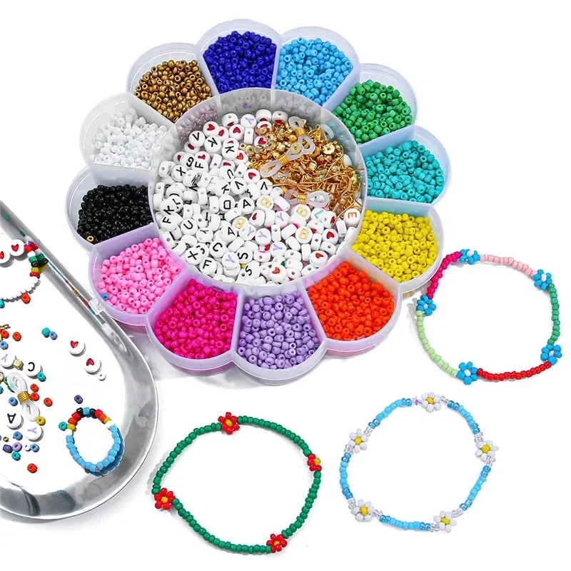 6000pcs Pony Ball Set with 12colors with letter beads and elastic rope, suitable for multi-color bracelet beads, braid beads, ha