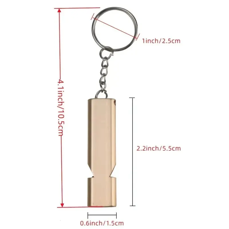 Flat Aluminum Alloy Dual Frequency Survival Whistle Double Tube Outdoor Survival Survival Whistle Equipment Equipped EDC Tool