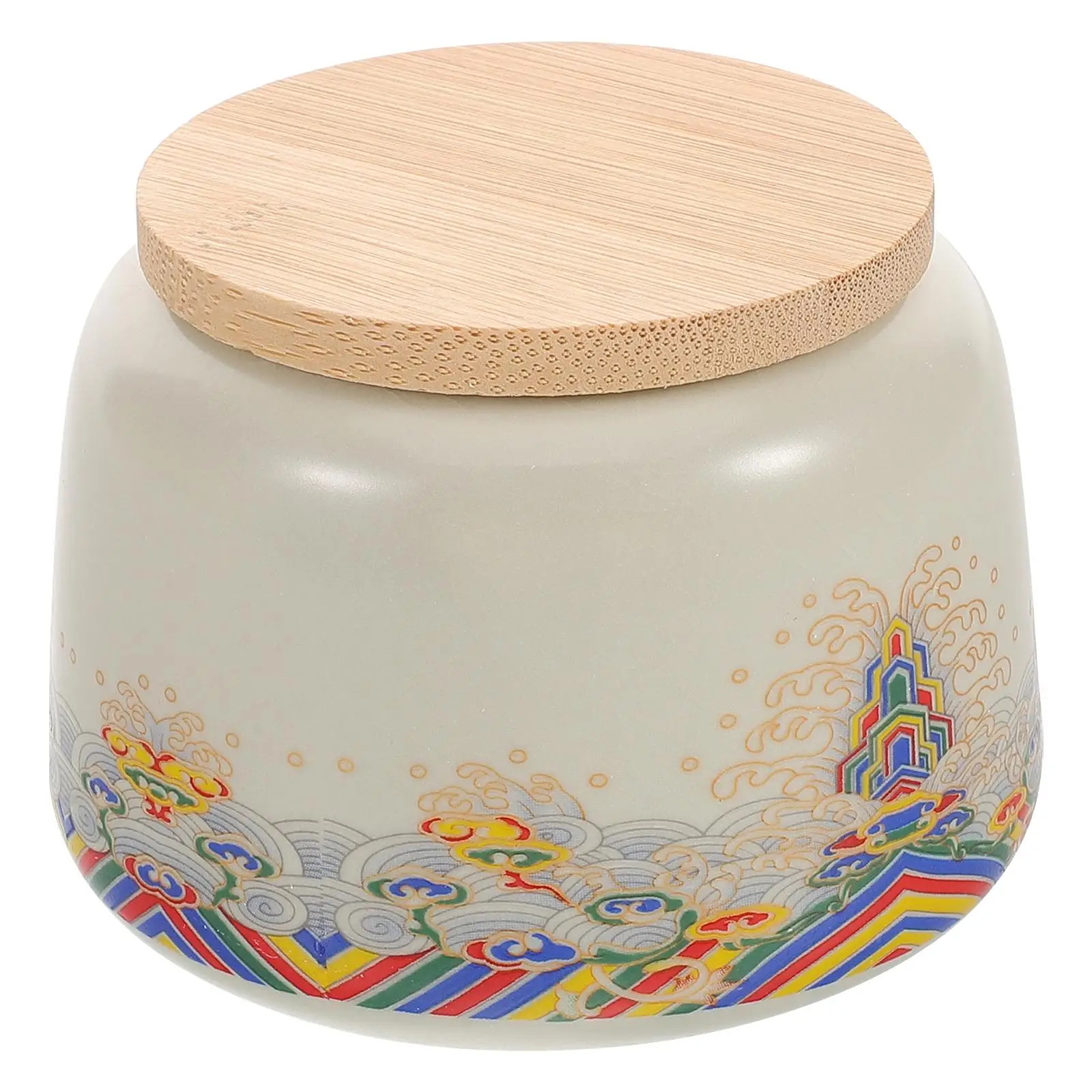 

Ceramic Storage Jar Tea Sugar Coffee Canisters Candy Ceremony Container Loose Leaf Jars