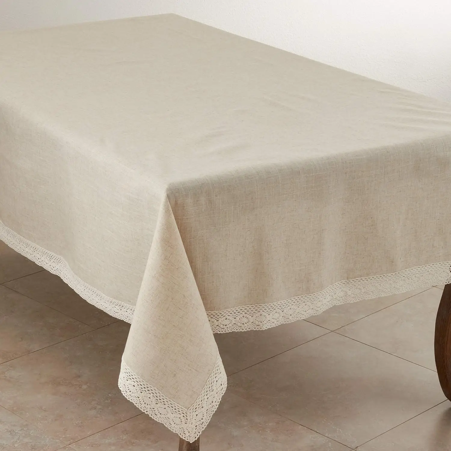 

Oblong Tablecloth 70x120 Inch Polyester Linen Blend for Dining Room