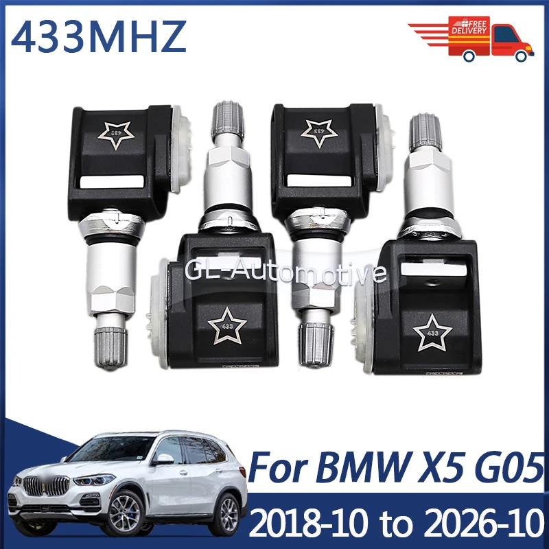 

4 шт. датчик TPMS для BMW X5 G05 2018-2026 датчик контроля давления в шинах 6887140 36106887147 433 МГц