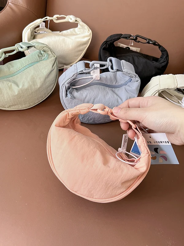 Waterproof  Dumpling aped Bag Detachable oulder Strap Handheld Crossbody Bag New Sle Casual Nylon ex Zipper Clo...