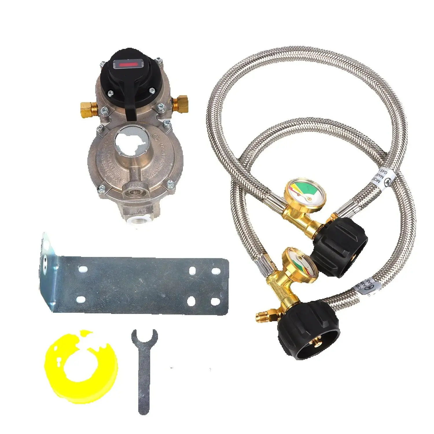 2 Stage RV Propane Regulator with Gauge and 2x 18