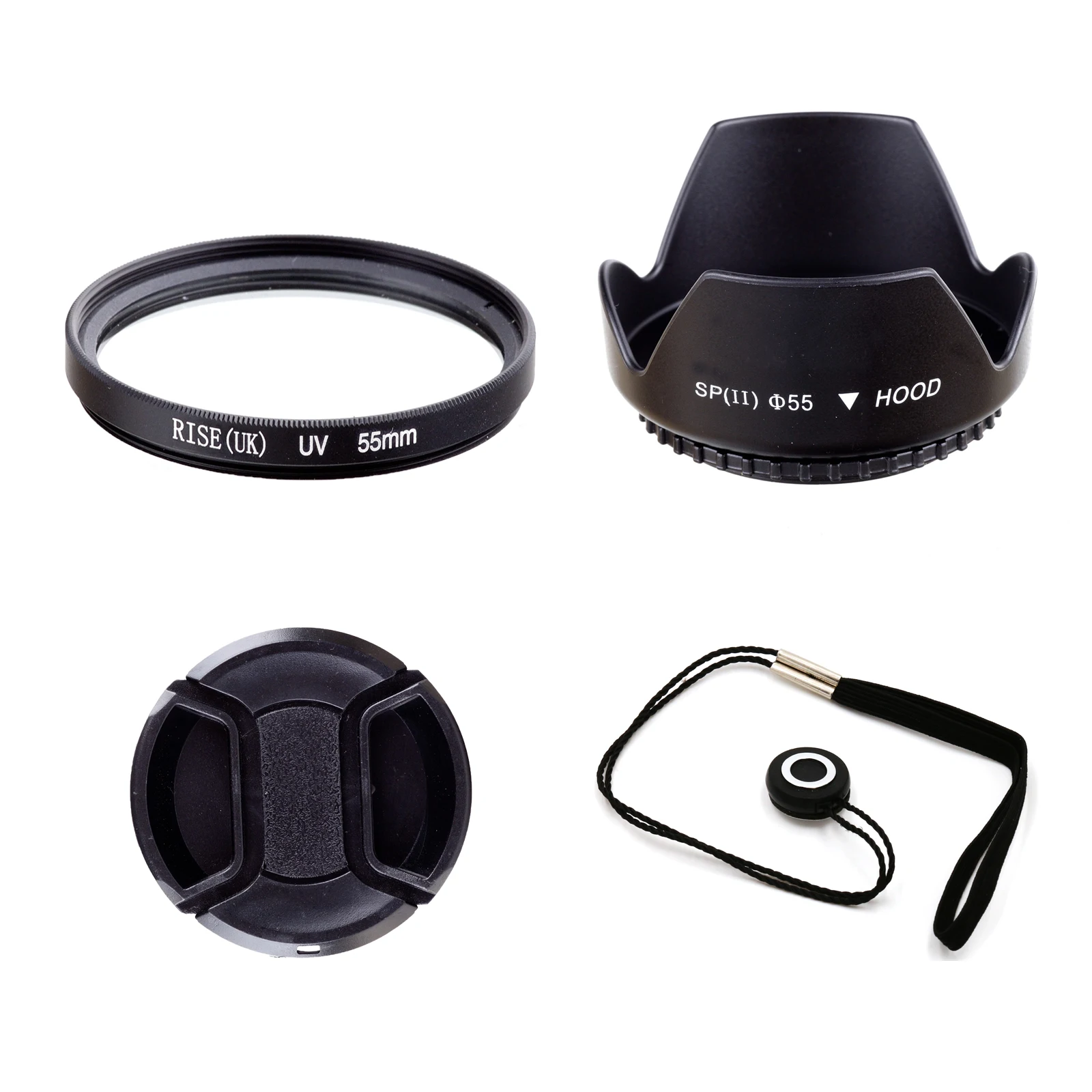 4 in 1 Kit UV Filter & Lens Hood Cap Anti loss rope For Canon canon 500d 600d 700d 60d 70d 5d3 for Nikon  d5200 d5300 d3100