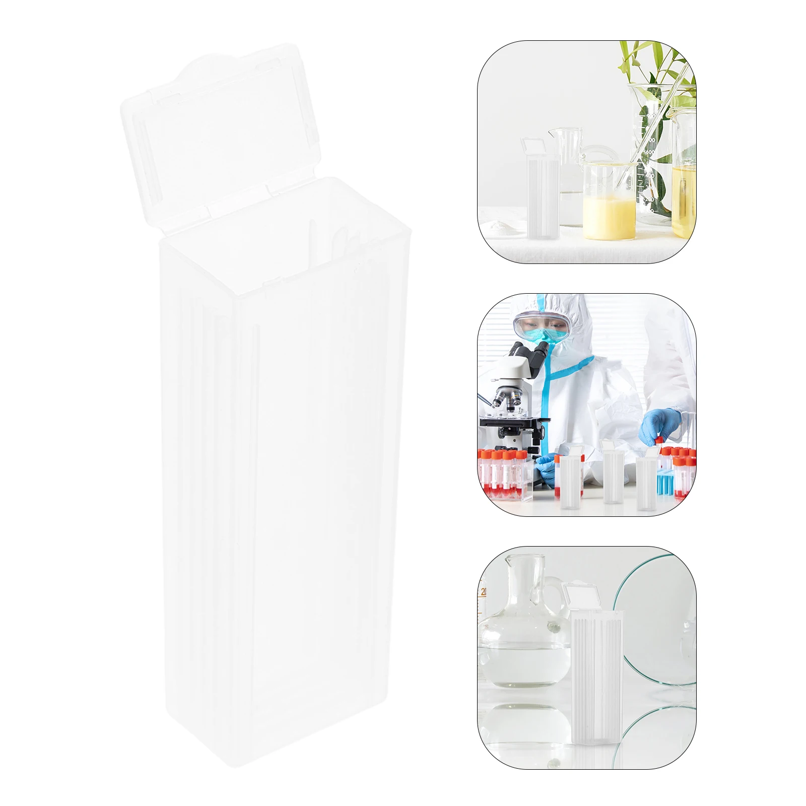 

10pcs Pathological Box Microscope Organizer Transparent Plastic Lab Holder Container For Hospital Sections Slide