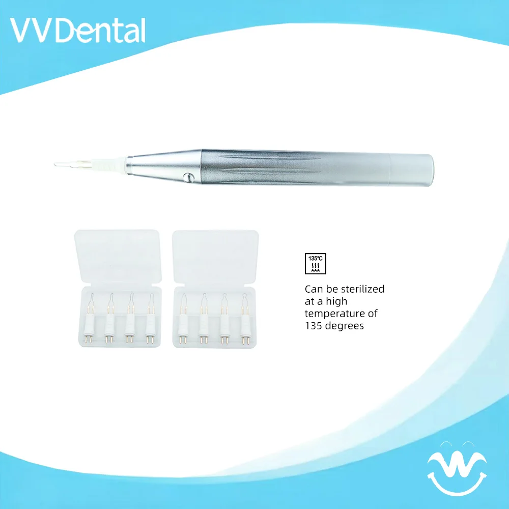 Dental Gutta Percha Cutter With 8pcs Heated Tips Teeth And Gum Pen for Root Canal Therapy