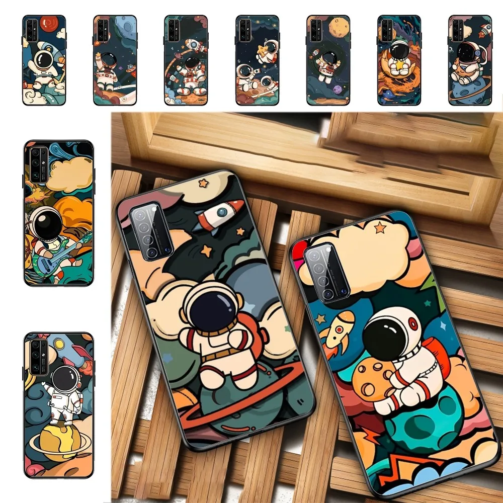 

Cartoon Astronaut Phone Case For Huawei Honor 10 lite 9 20 7A 9X 30 50 60 70 pro plus Soft Silicone Cover