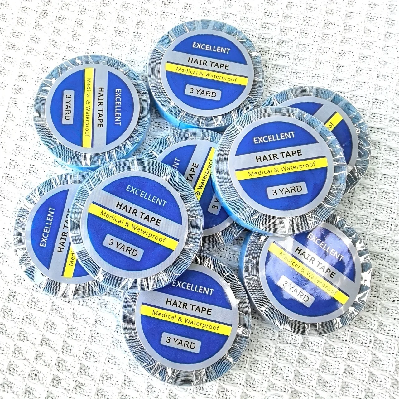 

1/2/3/5/10 rolls of blue tape for hair extensions, double-sided tape for lace wigs, 0.8W/3 size
