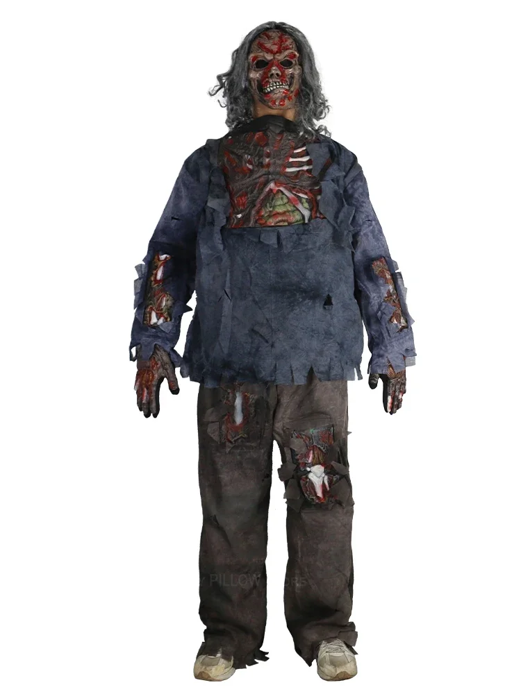 

Halloween party spoof props tie-dye zombie suit horror costume masquerade skull evil devil play