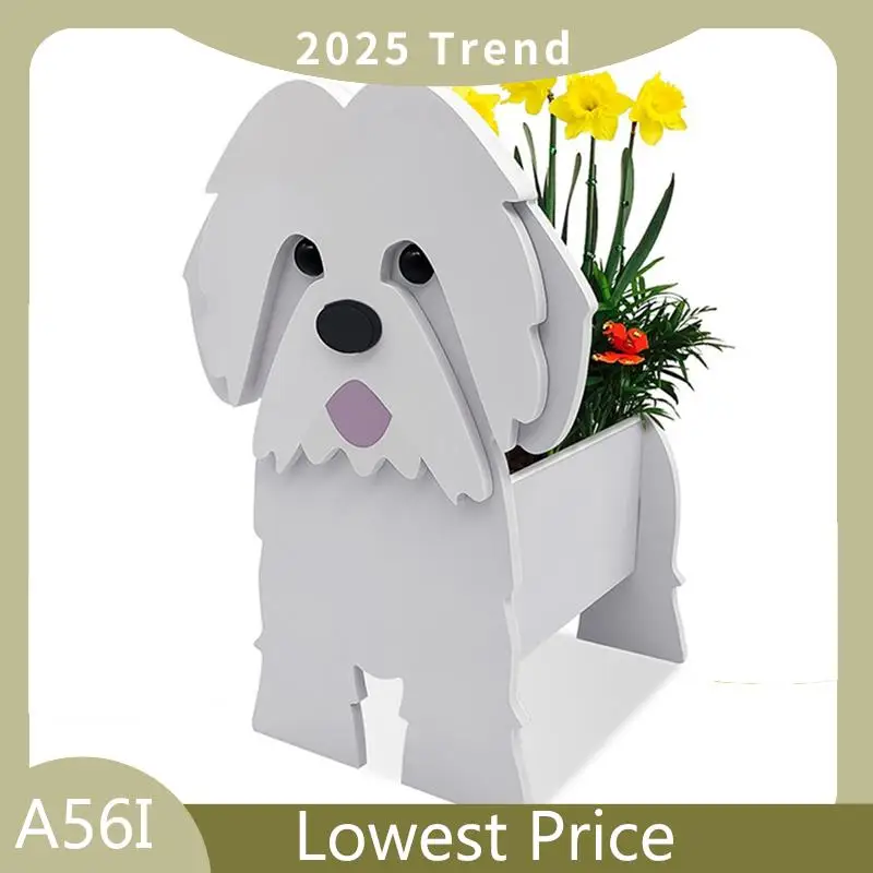 

Cartoon Pet Dog Flowerpot Assemblable Dog Flower Pot Multiple Pet Dog Breeds Garden Pot Easy Install Easy To Use L
