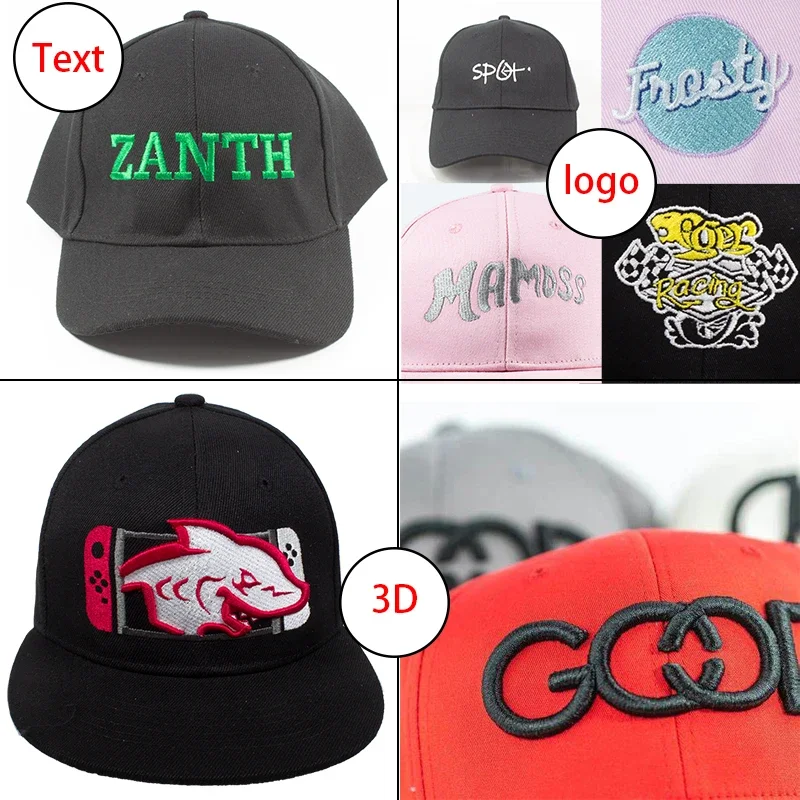 EMROJENTIA Gorras y sombreros bordados personalizados - Logotipo o texto personalizado - Ideal para negocios, eventos y regalos
