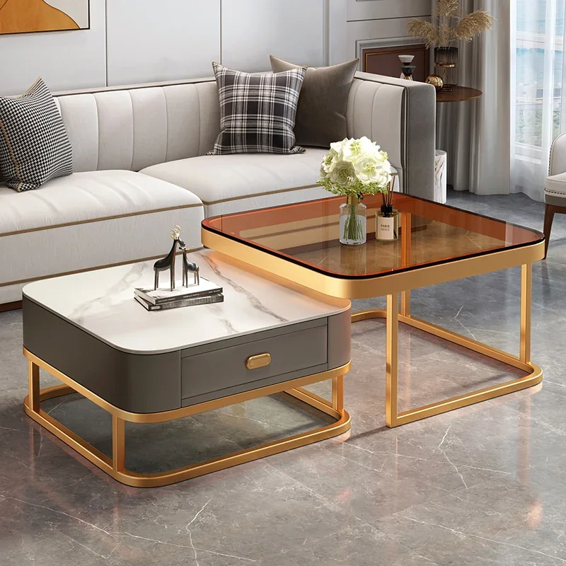 

Cheap Luxury Coffee Tables Drawer Aesthetic Premium Square Coffee Tables Living Room Minimalist Muebles Para El Hogar Furniture