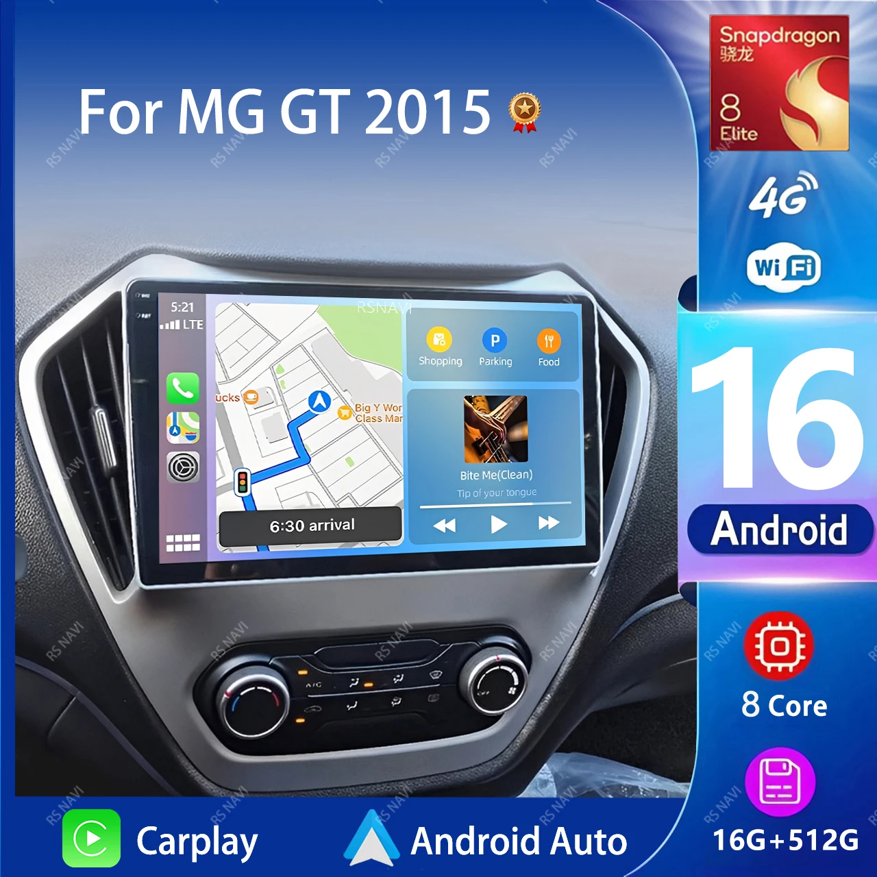 

Android 16 Carplay Auto 2K Screen Car Radio Multimedia Player GPS Navigation For MG GT 2015 Autoradio GPS Stereo 2din Head Unit