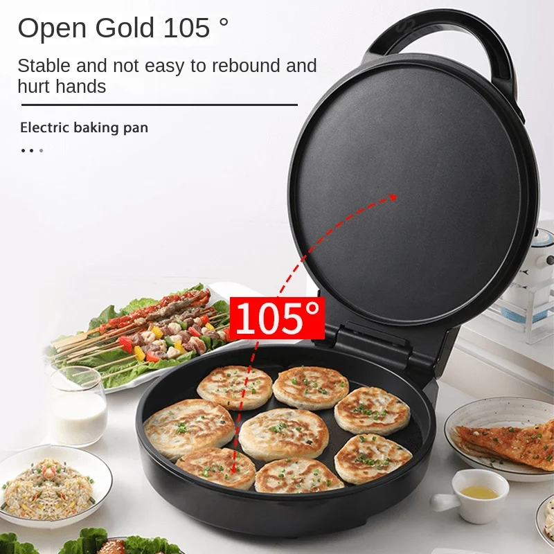 Electric Pancake Pan 40cm Deep, Large Household Pancake Pan, Multi-function Electric Frying Pan, Double-sided Heating