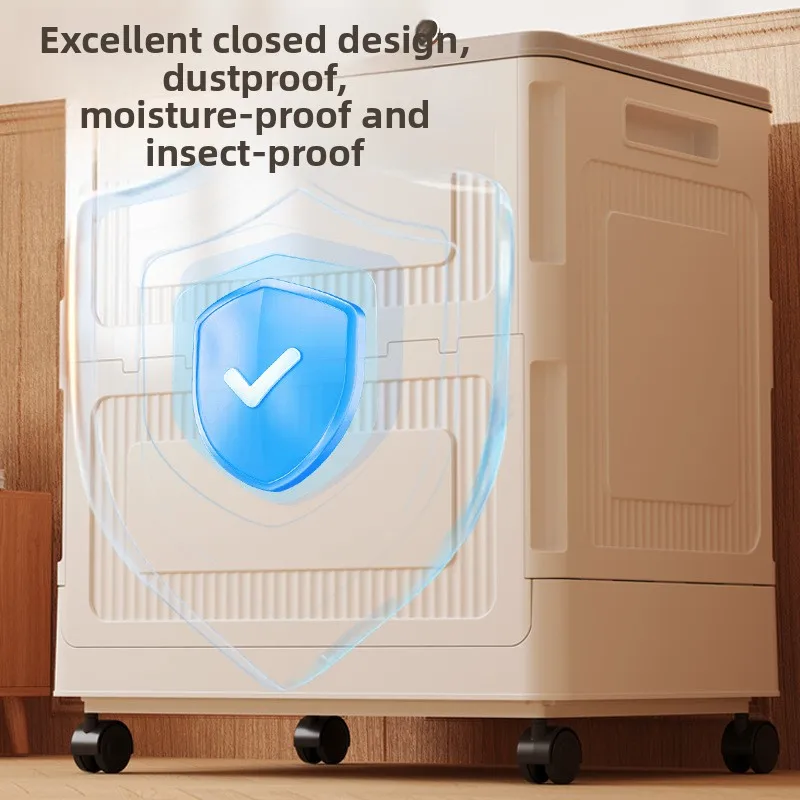 

Ящик для хранения одежды Большая вместительная бытовая откидная коробка для отделки Прикроватная тумбочка Ящик для хранения одежды