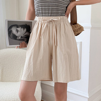 2025 New Summer Cotton Linen Shorts Women Gym Workout Shorts Solid Color Casual Basic Short Pants High Waisted Shorts Sport