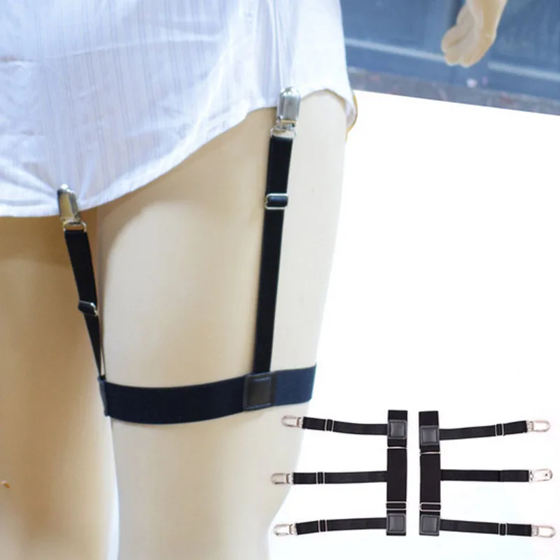 1 Pair Mens Shirt Stays Garters Suspenders Braces For Shirts Gentleman Leg Elastic Men Shirt Suspenders Garter Holder Business