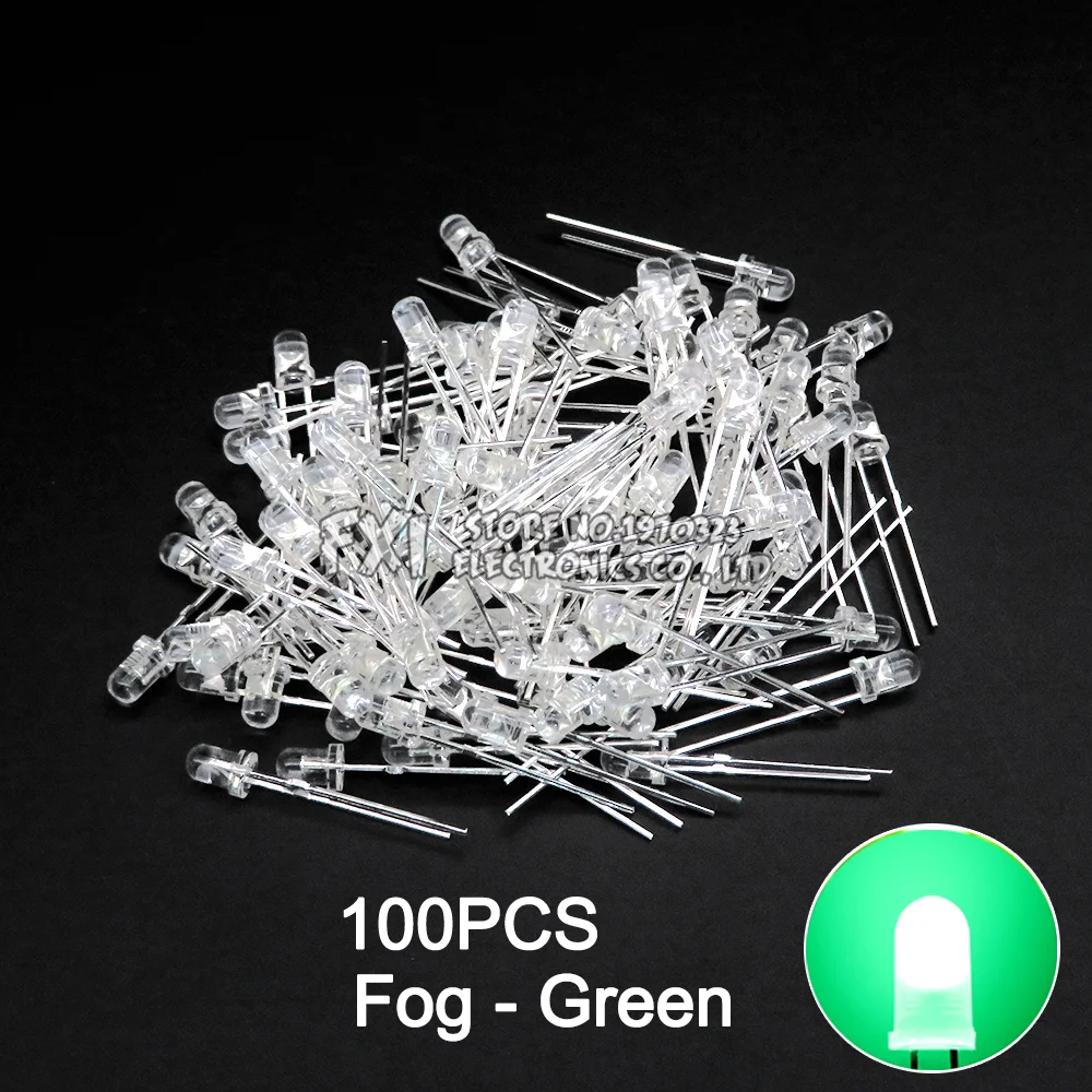 100PCS F3 LED Diode 3MM Sortiertes Kit Weiß Grün Rot Blau Gelb Orange Rosa Lila Warmweiß DIY Kit Leuchtdiode bxv