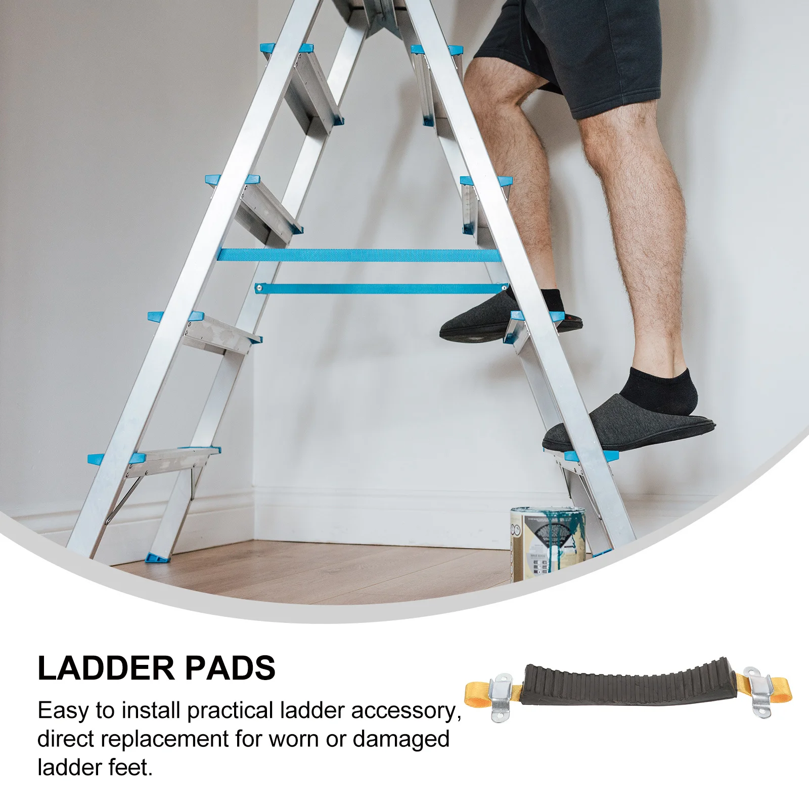 استبدال وسادة غير قابلة للانزلاق للتوافق العريض، مادة قماش حديد مطاطية متينة، ملحقات سلم، غطاء عمود السلم #6