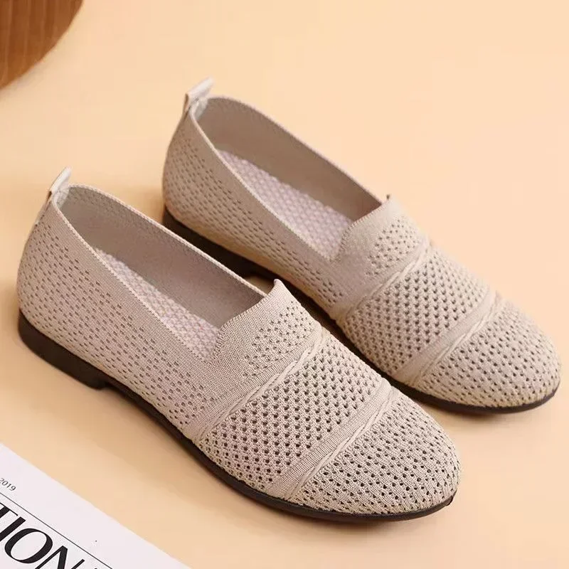 Buty codzienne dla kobiet Miękka podeszwa Antypoślizgowe buty codzienne Fly Woven Flat Bottomed Womans Shoes Flats Shoes Fisherman Woman 2024