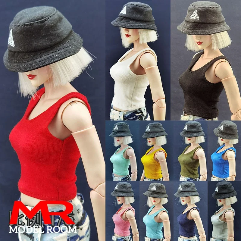 1/6 Scale Female  Solid Color Vest Tank Top Crop Top Clothes Model Fit 12 inch Worldbox AT201 Soldier Action Figure Body